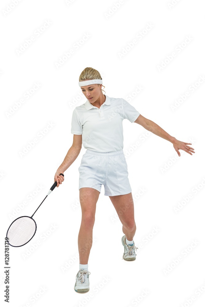 Badminton player playing badminton 