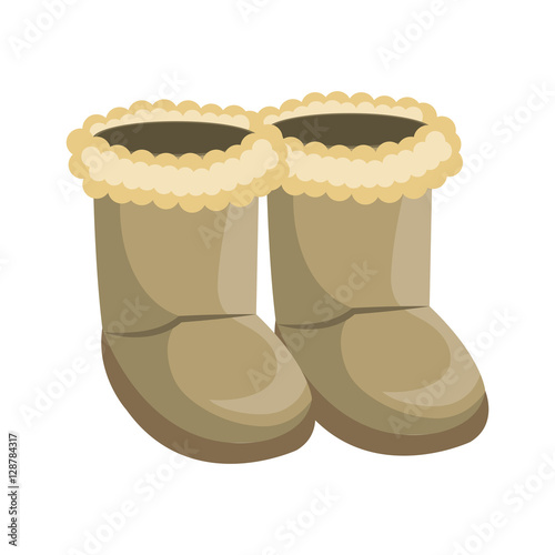 winter boots shoes icon vector illustration design