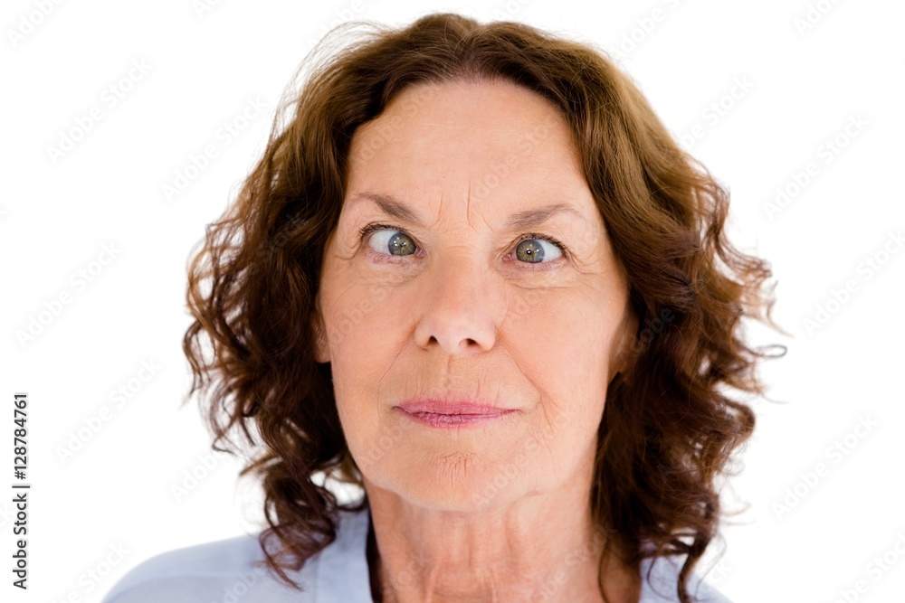 Close-up of cross-eyed woman