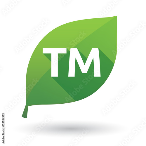 Isolated leaf icon with    the text TM