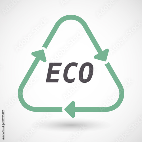 Isolated recycle sign with    the text ECO