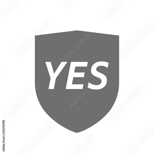 Isolated shield with    the text YES