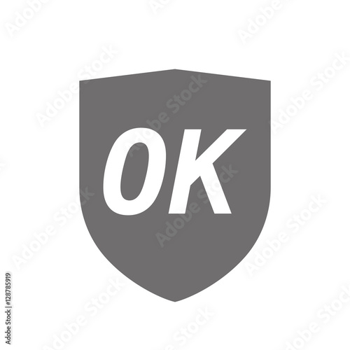 Isolated shield with    the text OK