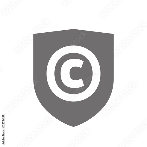 Isolated shield with    the  copyright sign