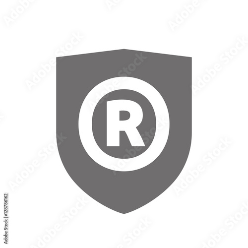 Isolated shield with    the registered trademark symbol