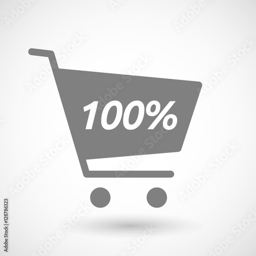 Isolated cart with    the text 100%