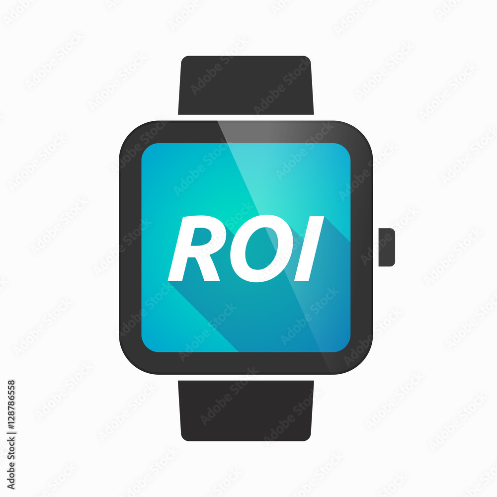 Isolated smart watch with the return of investment acronym RO Isolated smart watch with the return of investment acronym RO