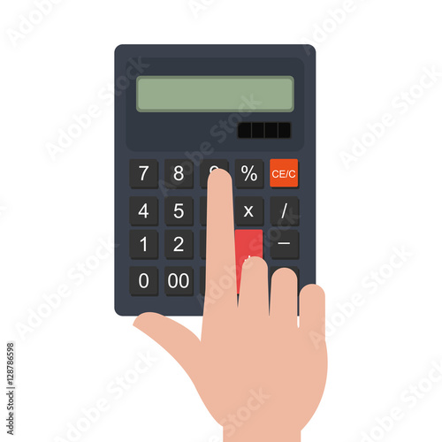 hand human with calculator vector illustration design