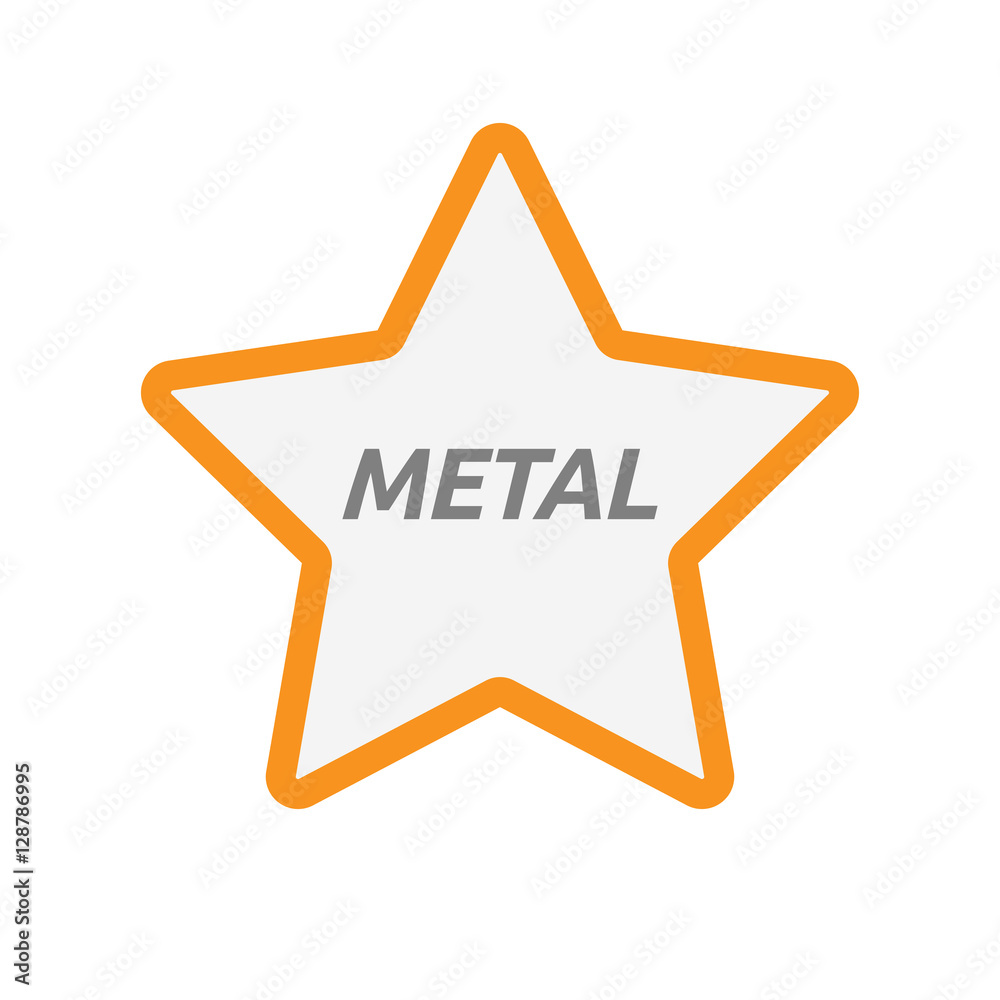 Isolated star icon with the text METAL Isolated star icon with the text METAL