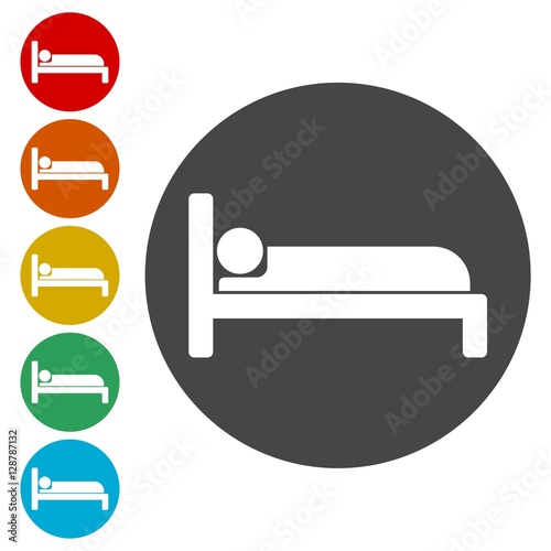 Bed Icon, Vector black bed icon 
