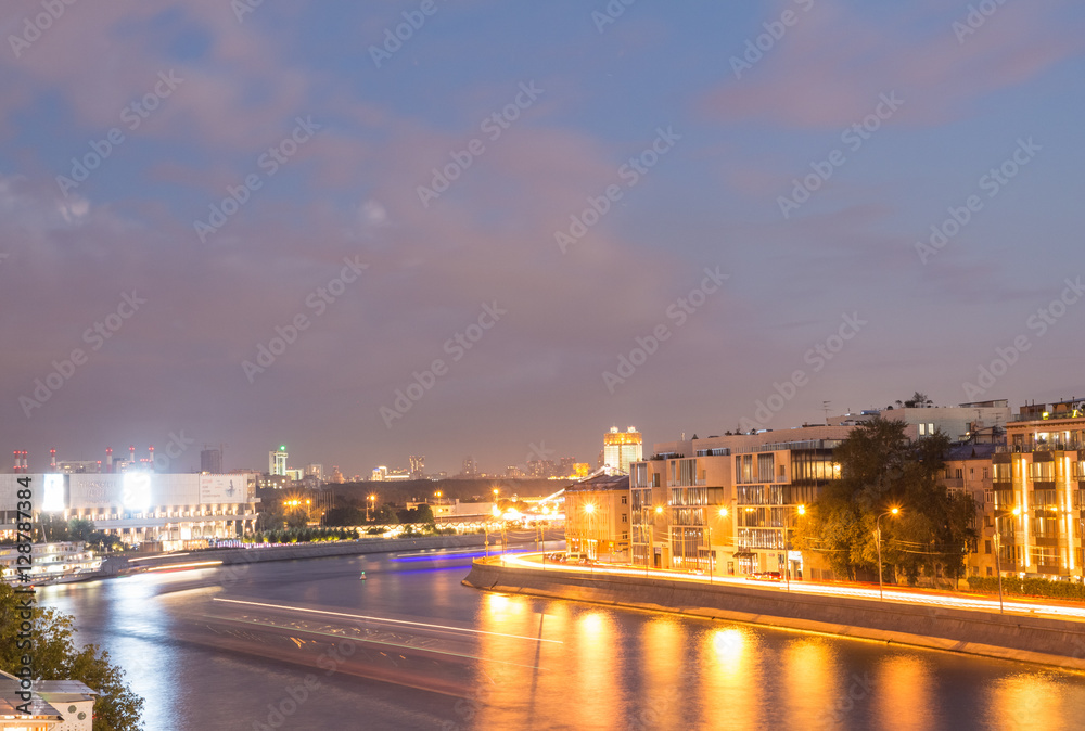 Blue hour on the Moscow river