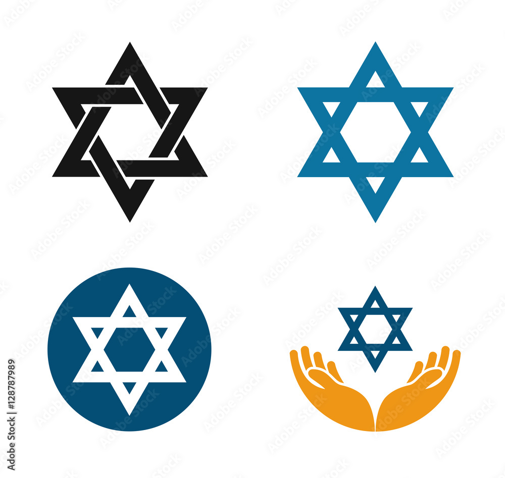 Star of David vector logo. Judaism or Jewish set icons Star of David vector logo. Judaism or Jewish set icons