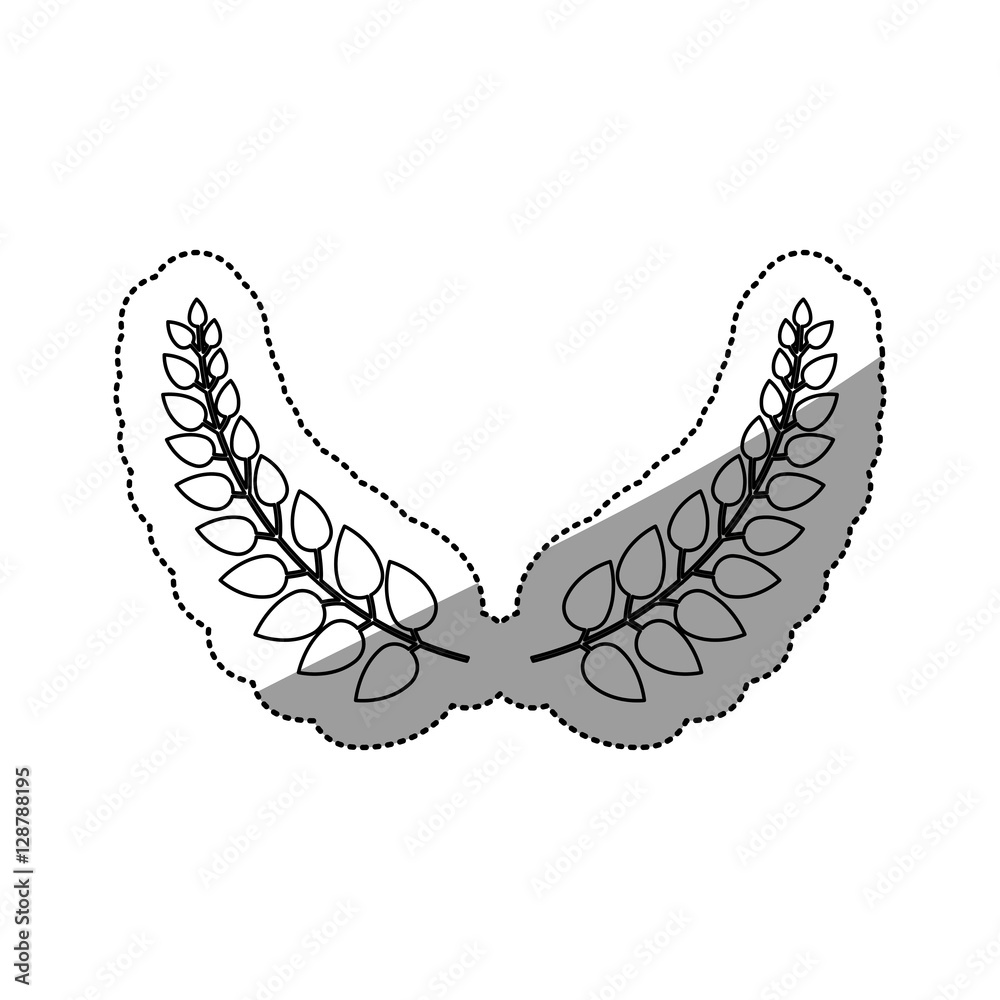 Obraz premium Wreath icon. Leaves rustic decoration and style theme. Isolated design. Vector illustration