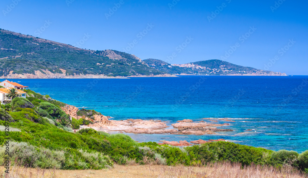 Panoramic coastal landscape of South Corsica