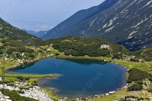 Fototapeta Naklejka Na Ścianę i Meble -  Amazing Panorama of Muratovo lake, Pirin Mountain, Bulgaria