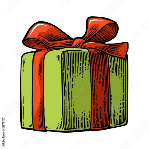 Gift box with ribbon and bow