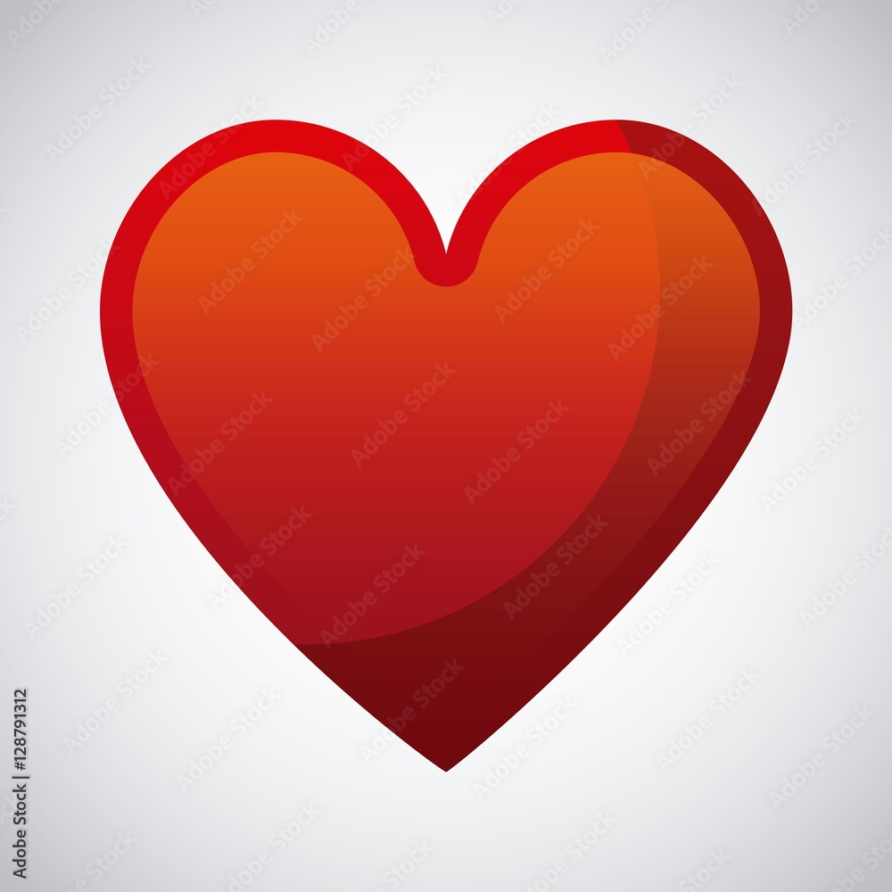 red heart shape over white background. love card design. vector illustration