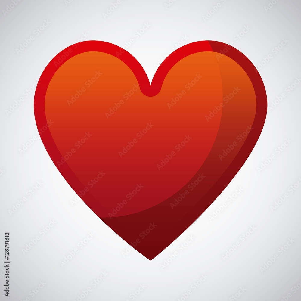 red heart shape over white background. love card design. vector illustration red heart shape over white background. love card design. vector illustration