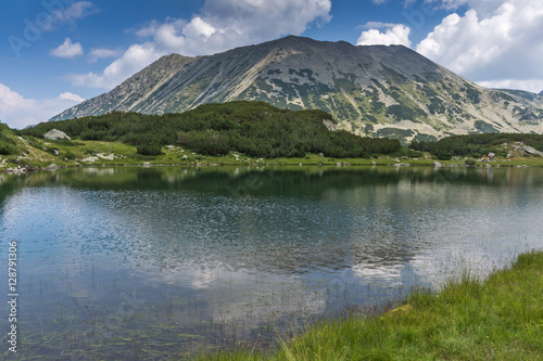 Amazing Panorama with Todorka Peak and reflection in Muratovo lake  Pirin Mountain  Bulgaria
