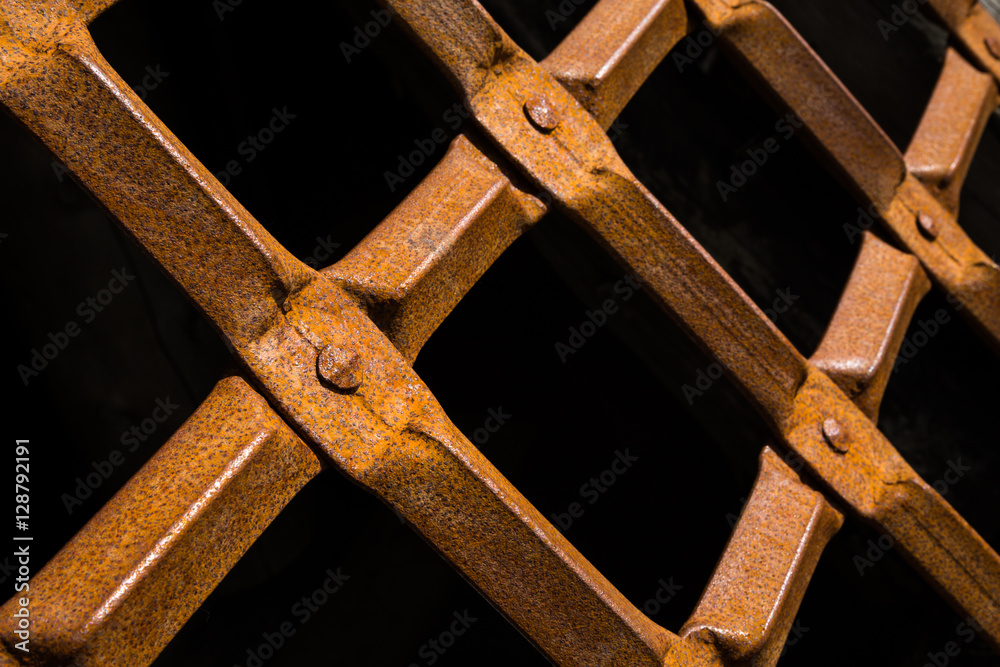 Closeup of iron dungeon gate Closeup of iron dungeon gate