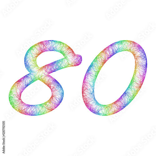 Rainbow sketch anniversary design - number 80