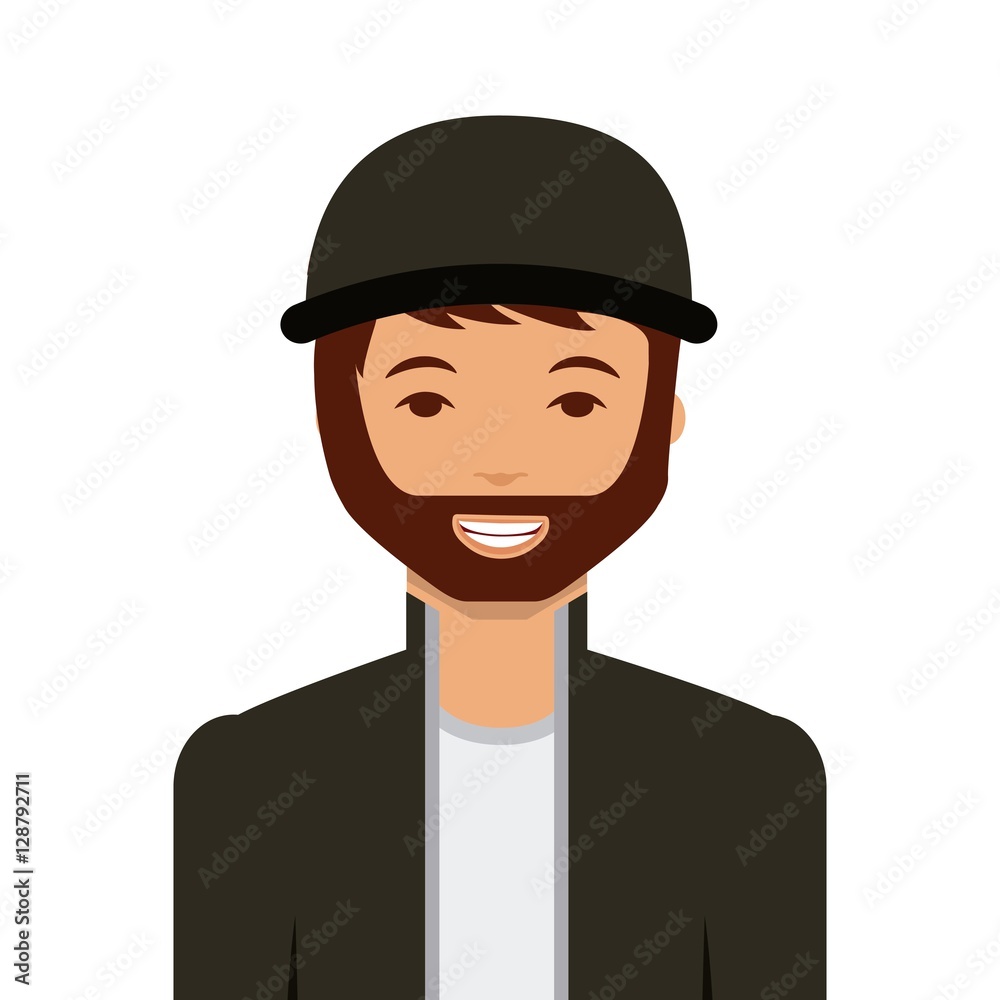 cartoon man smiling wearing casual clothes over white background. colorful design. vector illustration cartoon man smiling wearing casual clothes over white background. colorful design. vector illustration