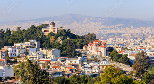 Greece, Athens, Hill of the Nymphs, and the church of Agia Marina