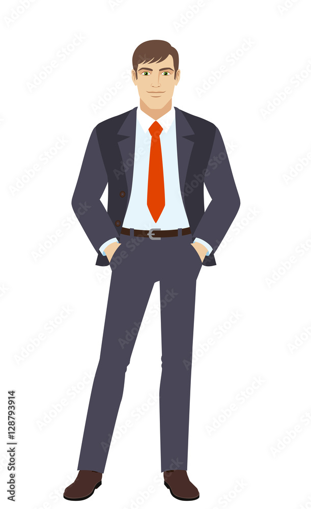 Businessman with hands in pockets