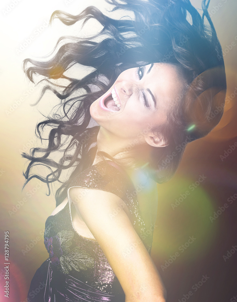 Eccentric Young Woman Dancing StockFoto Adobe Stock