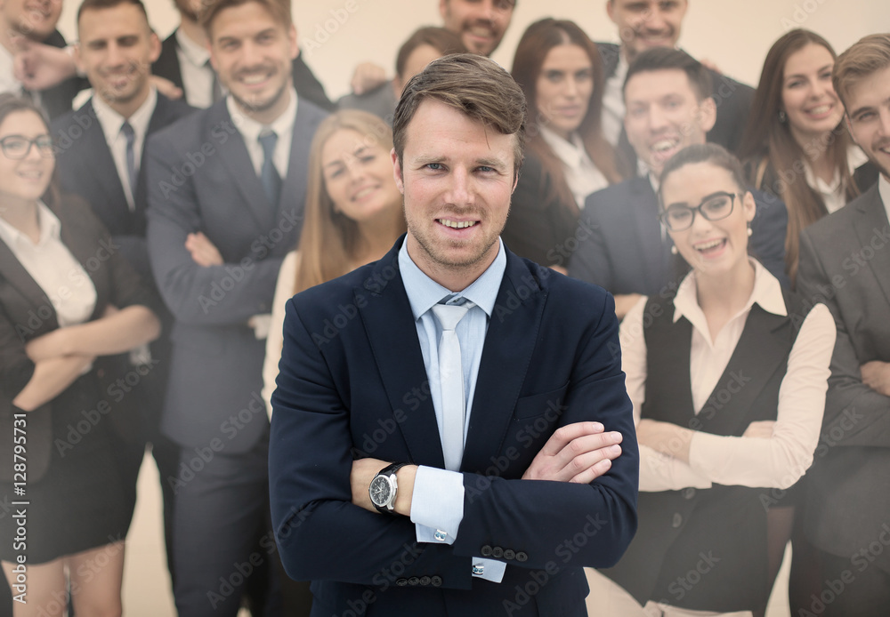 Business team people group crowd full length stand isolated on w Business team people group crowd full length stand isolated on w