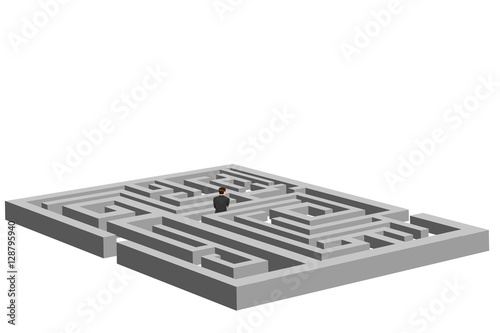 Mann in Labyrinth