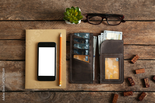 Leather wallet and other ma...