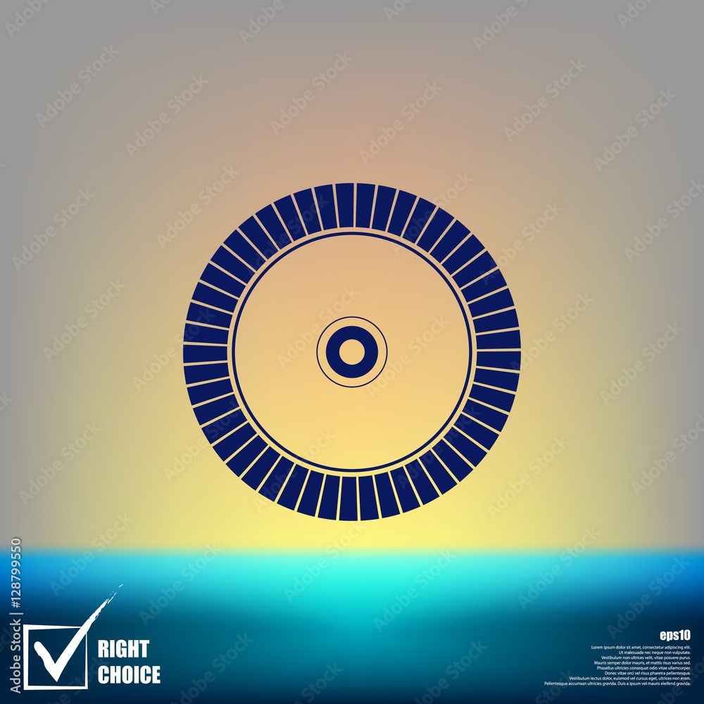 Diamond disc for concrete cutting vector icon Diamond disc for concrete cutting vector icon