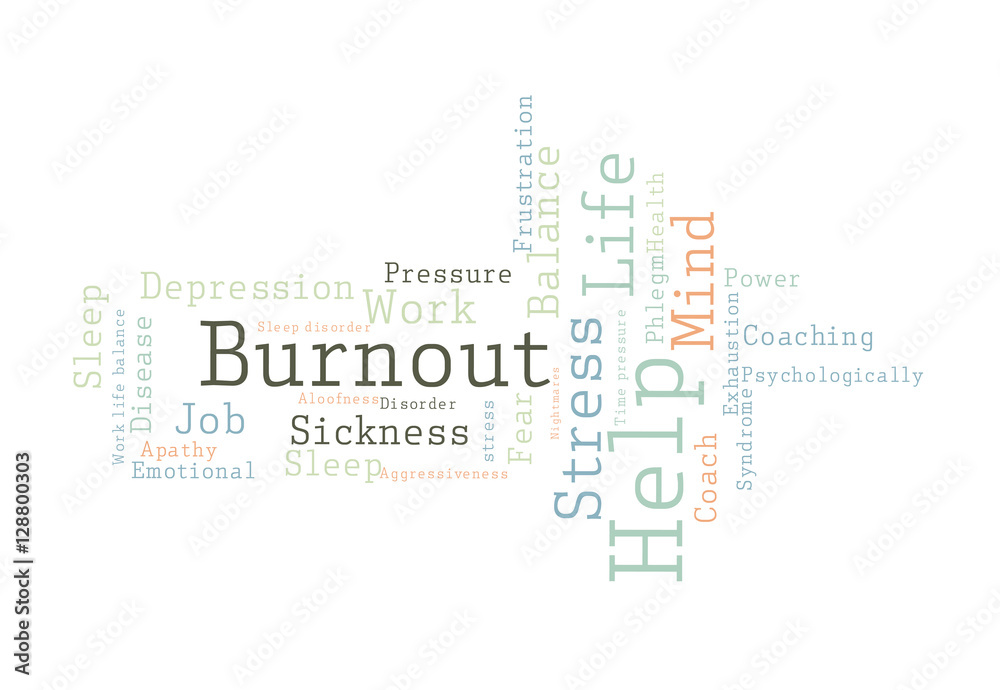 Burn out word cloud