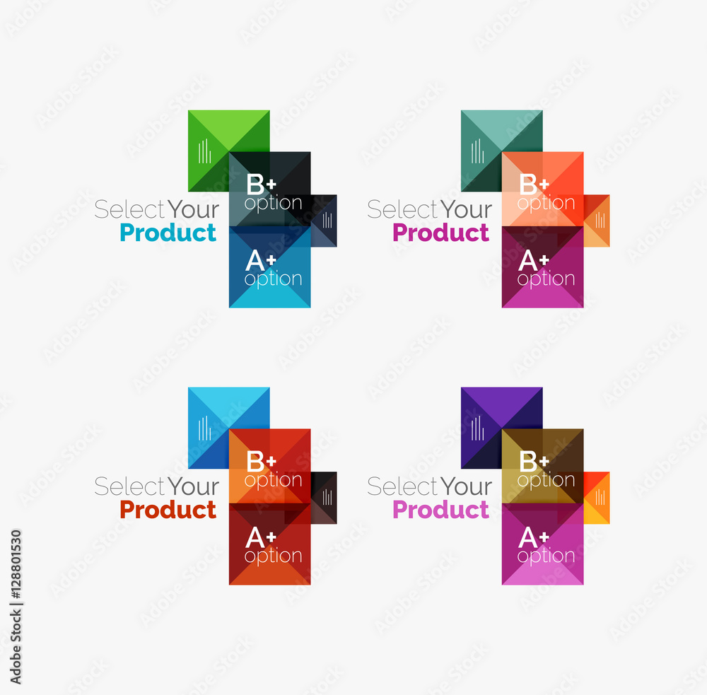 Set of square abstract background templates or infographics Set of square abstract background templates or infographics