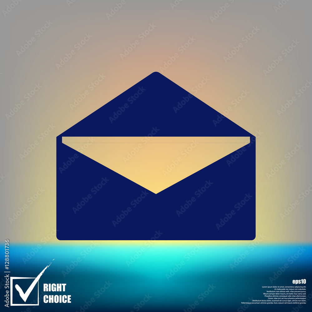 Flat style icon of envelope. E-mail Flat style icon of envelope. E-mail