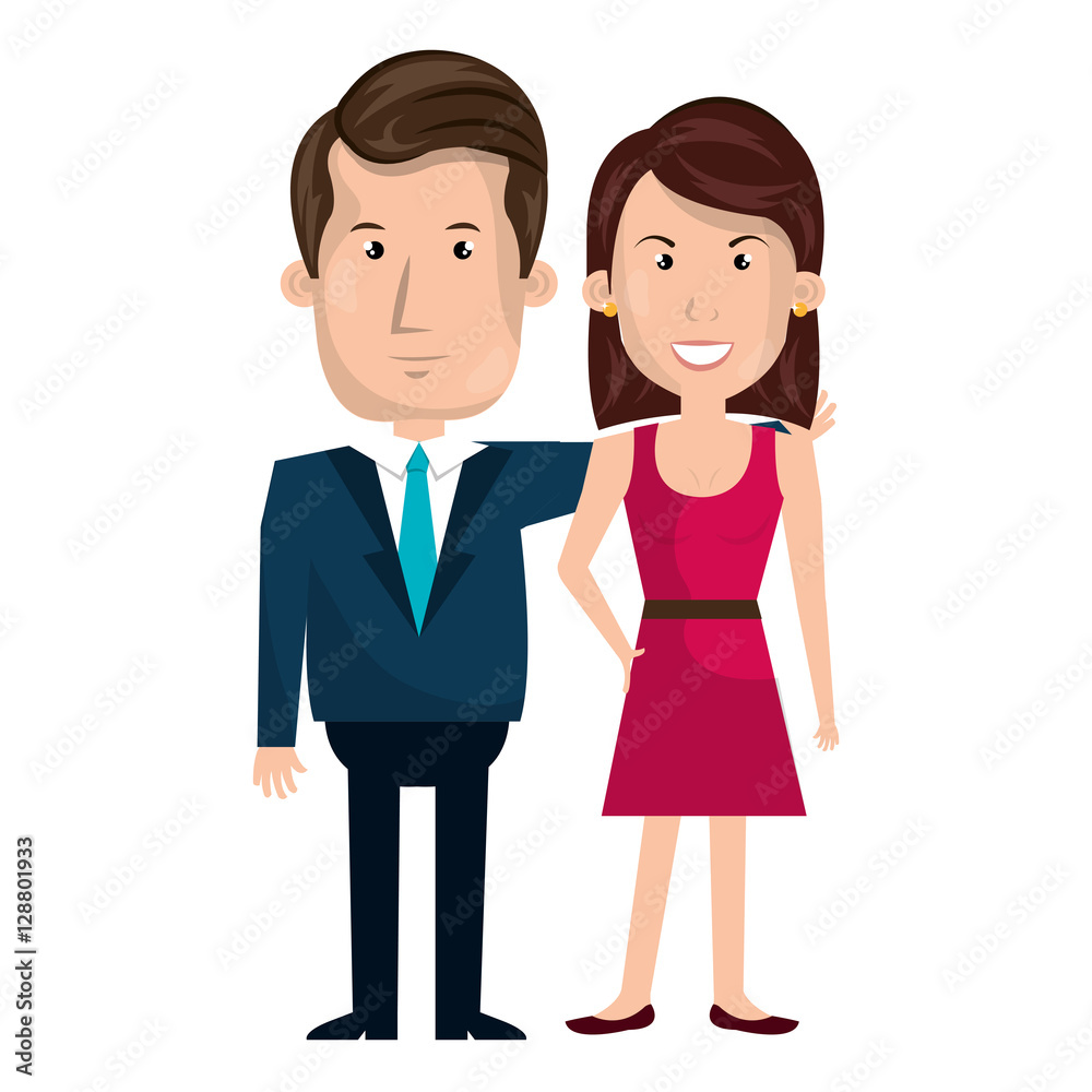 couple business person character vector illustration design couple business person character vector illustration design