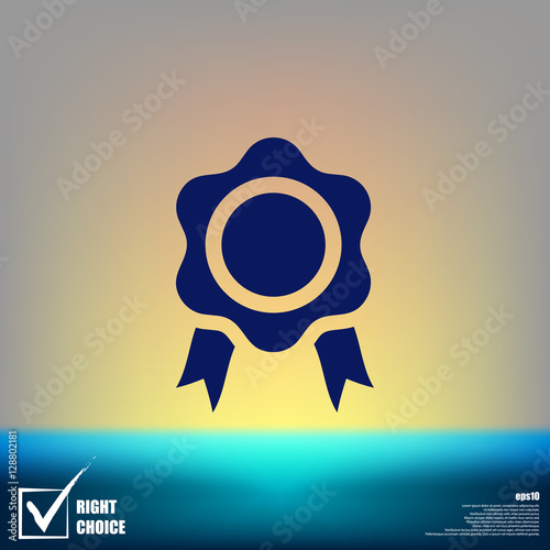 Flat paper cut style icon of seal