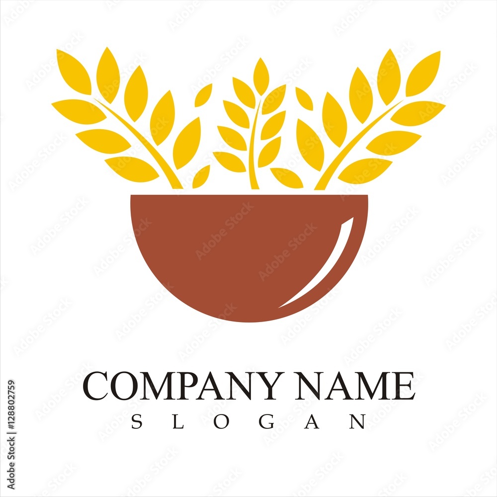 wheat cereal logo Stock Vector Adobe Stock