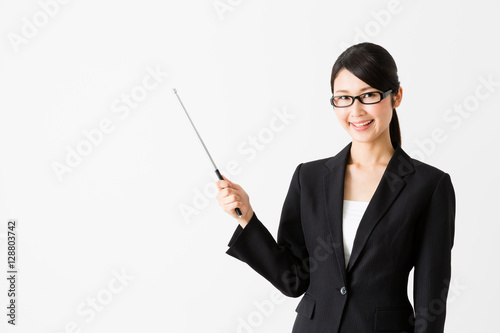 portrait of asian businesswoman isolated on white background