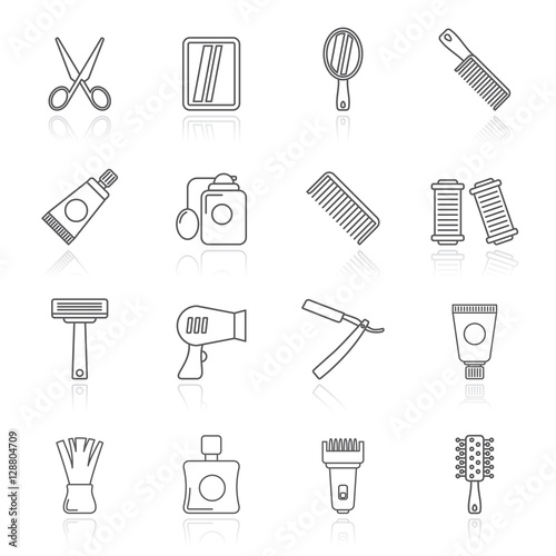 barber and Hair Salon icons - vector icon set © hdesislava