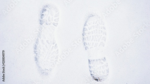 shoeprints in the snow