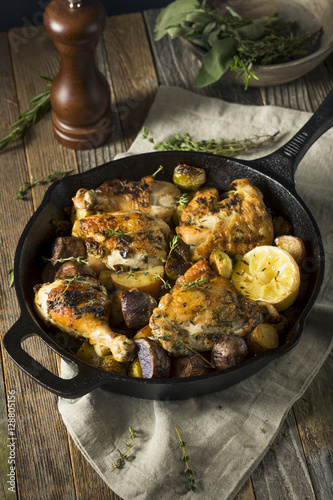 Homemade Baked Chicken in a Skillet