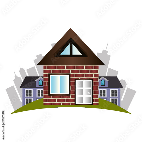 beautiful house exterior icon vector illustration design