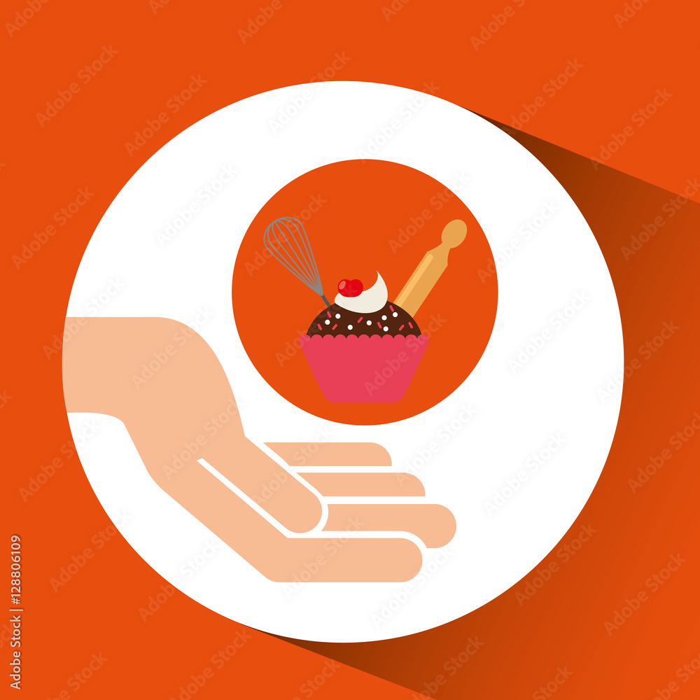 hands food preparing cupcake mix and roller vector illustration eps 10 hands food preparing cupcake mix and roller vector illustration eps 10