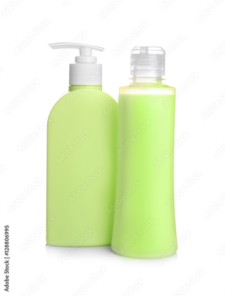 Spa cosmetic bottles on white background Spa cosmetic bottles on white background