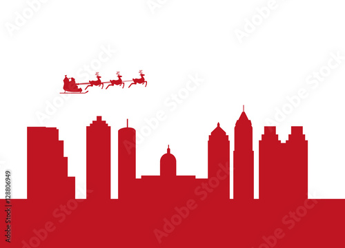 santa flying city by the city of atlanta