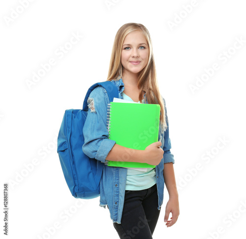 Pretty teenager schoolgirl ...