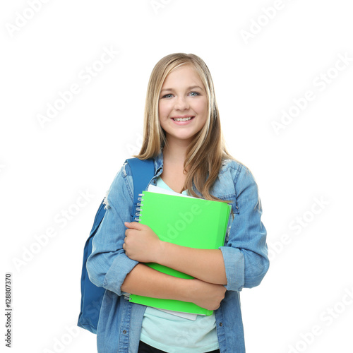 Pretty teenager schoolgirl ...