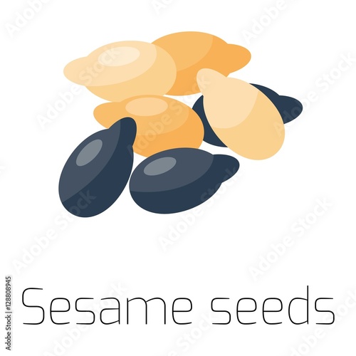 sesame seeds on a white background. macro